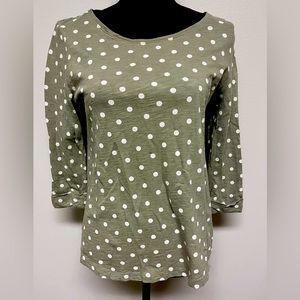 Three Quarter Sleeve Polka Dot Top